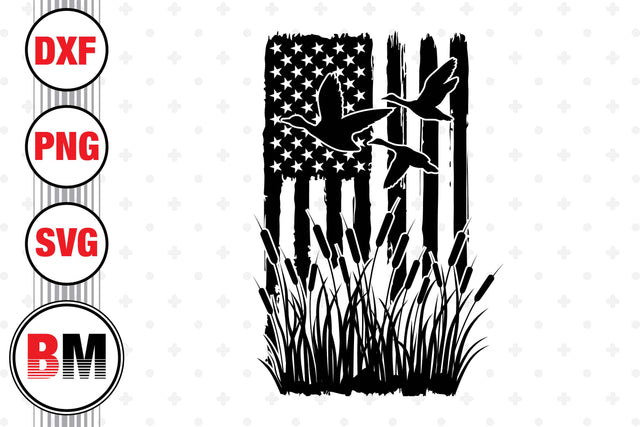 Flying Duck US Flag SVG, PNG, DXF Files SVG BMDesign 