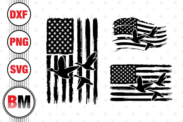 Flying Duck US Flag SVG, PNG, DXF Files SVG BMDesign 