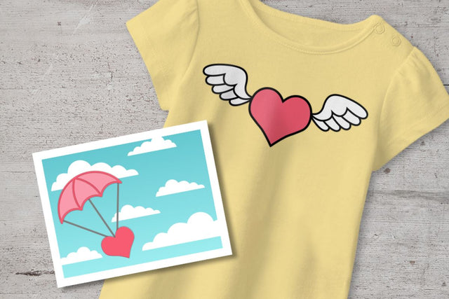 Flying Heart Valentine's Day Duo SVG Designed by Geeks 