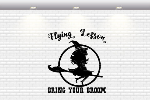 Flying Lesson Bring Your Broom - SVG, PNG, DXF, EPS SVG Elsie Loves Design 