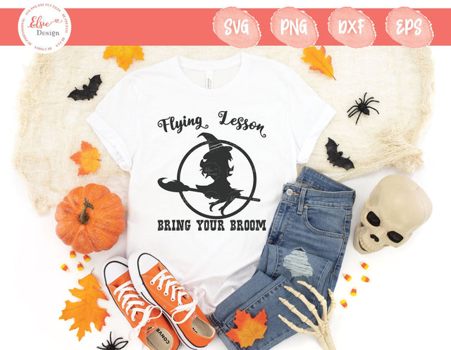 Flying Lesson Bring Your Broom - SVG, PNG, DXF, EPS SVG Elsie Loves Design 