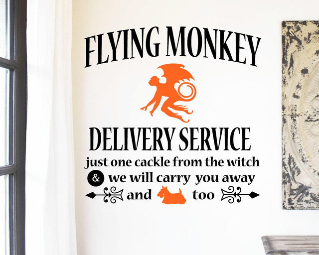 Flying Monkey Delivery Service SVG, Monkey Toto clipart, Halloween svg, Digital Download, Wizard OZ svg, Halloween cut files, wood sign svg SVG Farmstone Studio Designs 