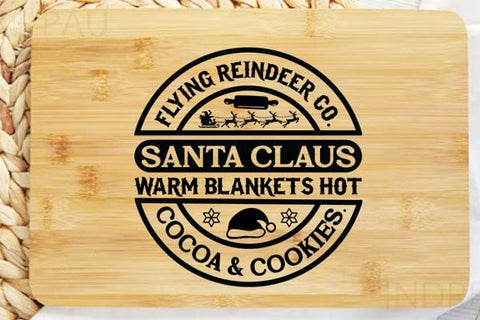 Flying reindeer co. santa claus warm blankets hot cocoa & cookies SVG Angelina750 