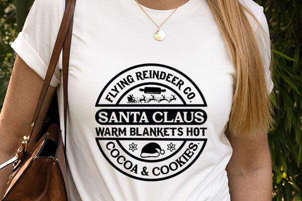 Flying reindeer co. santa claus warm blankets hot cocoa & cookies SVG Angelina750 