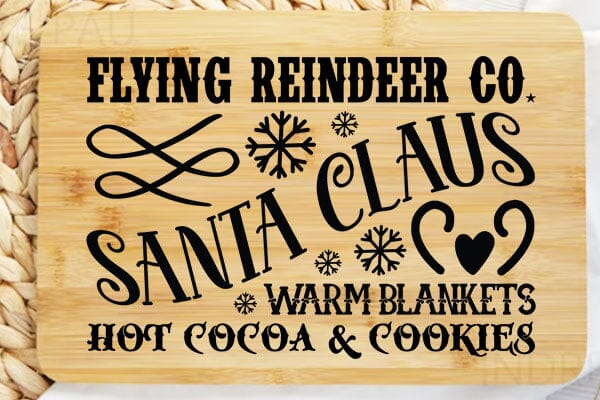 Flying Reindeer Co. Santa Claus Warm Blankets Hot Cocoa & Cookies SVG Angelina750 