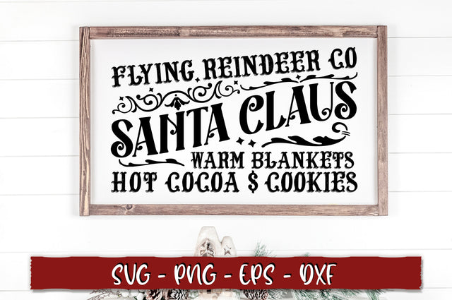 Flying reindeer co. santa claus warm blankets hot cocoa cookies SVG SVG Shetara Begum 