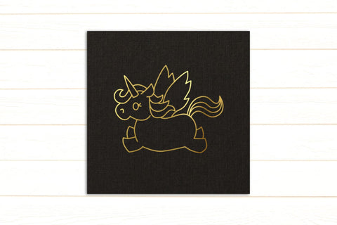 Flying Unicorn SKETCH Single Line Drawing SVG Designed by Geeks 