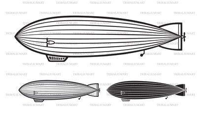 Flying zeppelin SVG TribaliumArtSF 