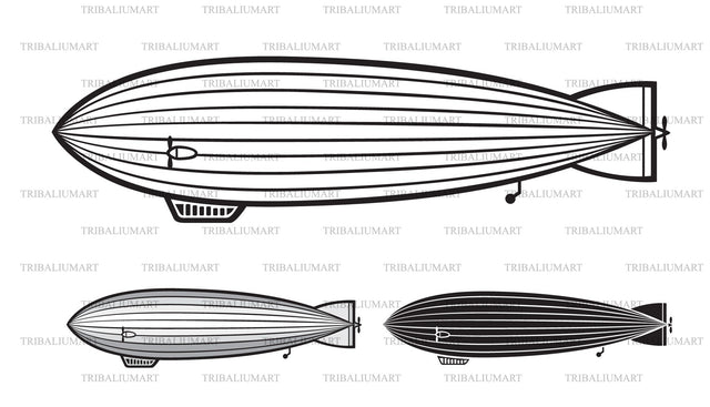 Flying zeppelin SVG TribaliumArtSF 
