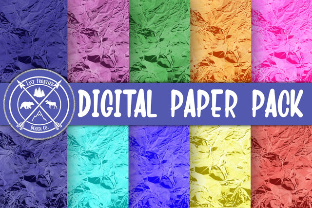Foil digital Paper Pack|Scrapbooking Papers Sublimation Last Frontier Design Co. 
