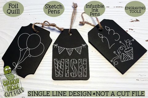 Foil Quill Birthday 50 Piece SVG Mini Bundle / Single Line Sketch Designs SVG Crunchy Pickle 