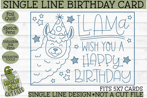 Foil Quill Birthday Card - Make a Wish / Single Line Sketch SVG File -  Crunchy Pickle SVG Cut Files