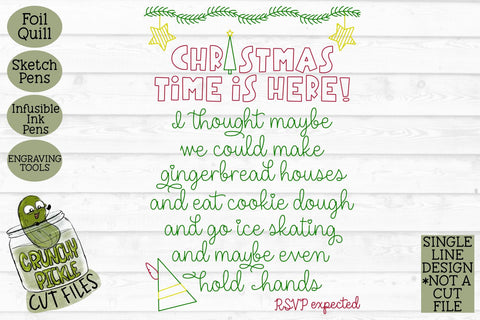 Foil Quill Christmas Card - Elf Invitation SVG Crunchy Pickle 