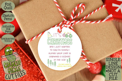 Foil Quill Christmas Card - I'm Sorry Elf Phrase SVG Crunchy Pickle 