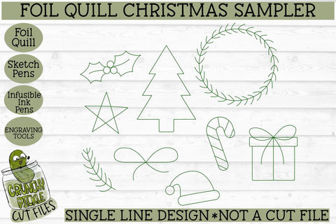 Foil Quill Christmas Sampler / Single Line Sketch SVG SVG Crunchy Pickle 