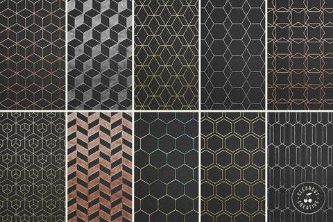 Foil Quill designs SVG | 20 Geometric Single Line Patterns Sketch DESIGN CleanCutCreative 
