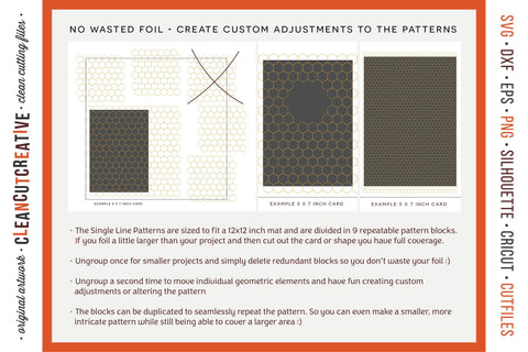 Foil Quill designs SVG | 20 Geometric Single Line Patterns Sketch DESIGN CleanCutCreative 