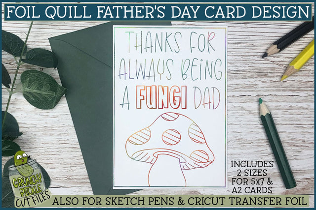 Foil Quill Father's Day Card Fungi / Single Line Sketch SVG Sketch DESIGN Crunchy Pickle 
