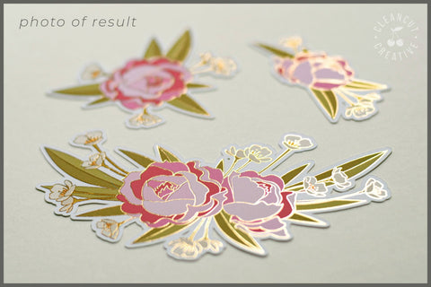 Foil Quill Flowers | Print & Foil single line sketch design Sketch DESIGN CleanCutCreative 