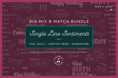 Foil Quill Mix & Match Sentiments Bundle | Single Line Sketch files SVG Sketch DESIGN CleanCutCreative 