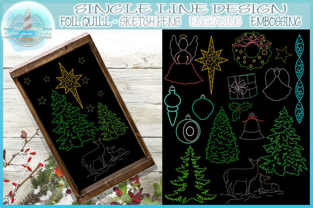 Foil Quill Single Line Christmas Elements SVG SVG Harbor Grace Designs