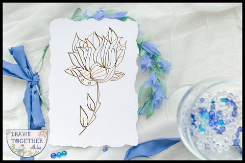 Foil Quill | Single Line Sketch - Abstract flowers 2 Sketch DESIGN DrawnTogether with love 