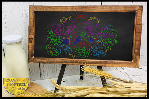 Foil Quill | Single Line | Sketch - Love Birds Sketch DESIGN DrawnTogether with love 