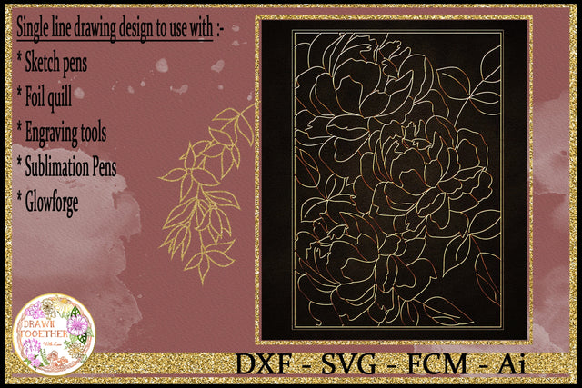 Foil Quill | Single Line | Sketch - Peony 2 Sketch DESIGN DrawnTogether with love 