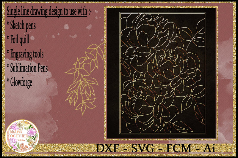 Foil Quill | Single Line | Sketch - Peony 2 Sketch DESIGN DrawnTogether with love 