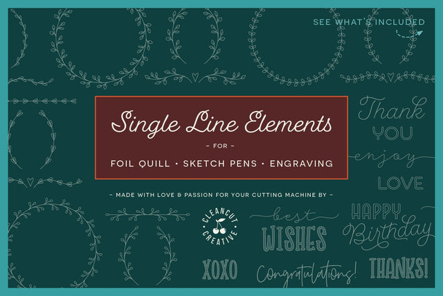 Foil Quill | Single Line | Sketch | SVG design elements wreaths dividers sentiments Sketch DESIGN CleanCutCreative 