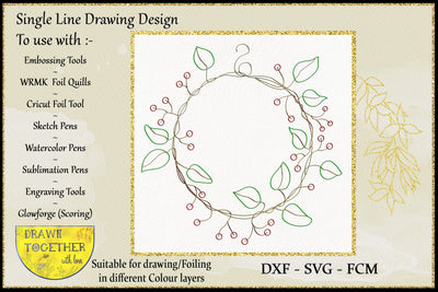 Foil Quill | Single Line | Sketch - Twisted Wire Wreath Sketch DESIGN DrawnTogether with love 