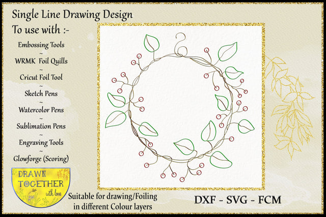 Foil Quill | Single Line | Sketch - Twisted Wire Wreath Sketch DESIGN DrawnTogether with love 