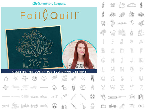 Foil Quill Sketch Bundle: 100 Doodles, Flowers, and Letters (Paige Evans Vol 1) SVG We R Memory Keeper's Foil Quill 