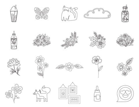 Foil Quill Sketch Bundle: 100 Doodles, Flowers, and Letters (Paige Evans Vol 1) SVG We R Memory Keeper's Foil Quill 