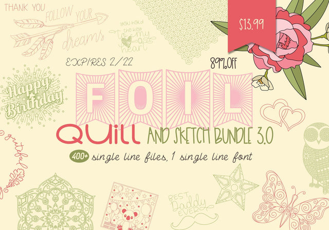 Foil Quill & Sketch SVG Bundle 3.0 Bundle So Fontsy Design Shop 