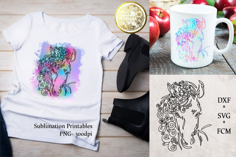 Foil Quill | Sublimation PNG | Cutting SVG - Bundle - Horse 1 SVG DrawnTogether with love 