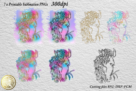 Foil Quill | Sublimation PNG | Cutting SVG - Bundle - Horse 1 SVG DrawnTogether with love 