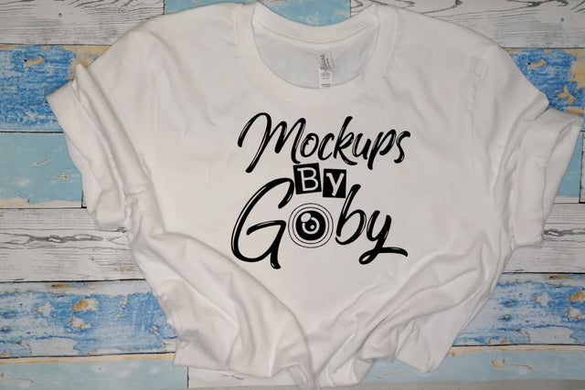 Fold Blank White T-shirt , Bella Canvas T shirts, Flat Lay Image, Picture Mockup, Digital Mockup , Unisex Shirt, Design Mock up, JPG Files Mock Up Photo ArtStudio 