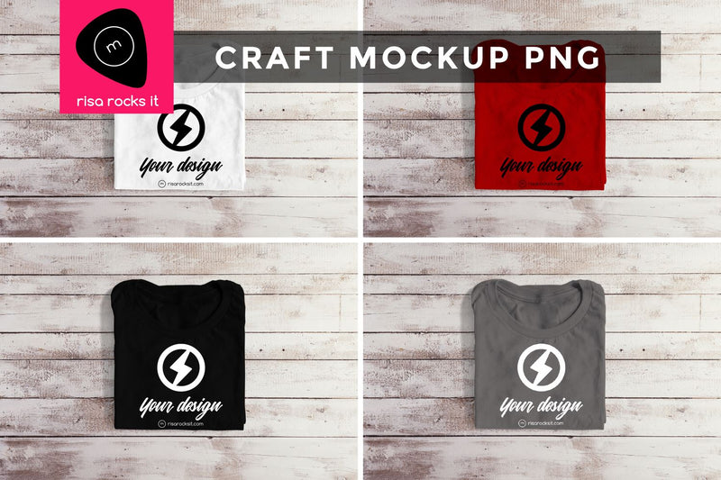 Folded Tee Craft PNG Mockup Mock Up Photo Risa Rocks It 