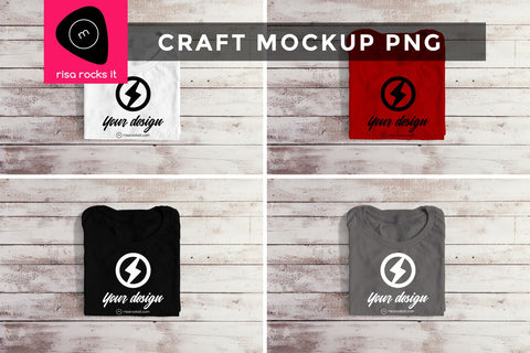 Folded Tee Craft PNG Mockup Mock Up Photo Risa Rocks It 