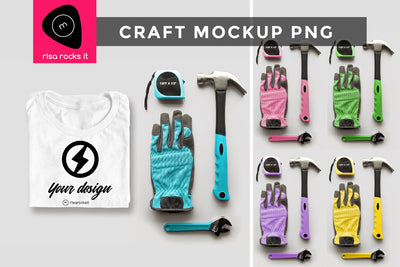 Folded Tee Shirt with Tools PNG Craft Mockup Mock Up Photo Risa Rocks It 