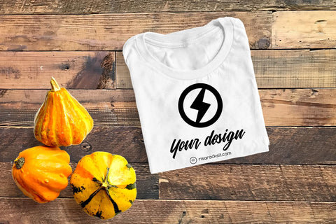 Folded Tee with Fall Gourds Craft PNG Mockup Mock Up Photo Risa Rocks It 