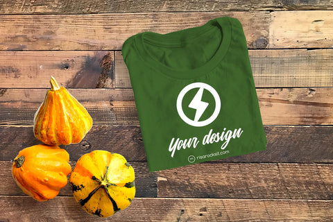 Folded Tee with Fall Gourds Craft PNG Mockup Mock Up Photo Risa Rocks It 
