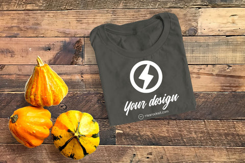 Folded Tee with Fall Gourds Craft PNG Mockup Mock Up Photo Risa Rocks It 