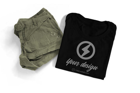 Folded Tee with Shorts Craft PNG Mockup Mock Up Photo Risa Rocks It 