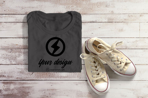 Folded Tee with Sneakers Craft PNG Mockup Mock Up Photo Risa Rocks It 