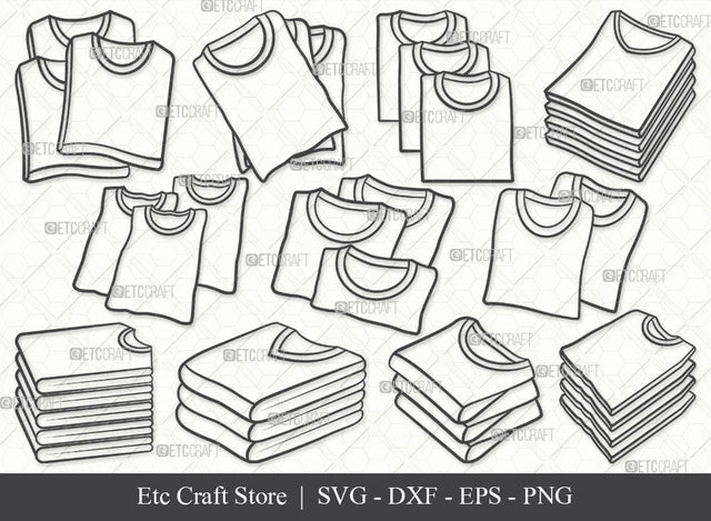 Folded Tshirt SVG, Polo Tshirt Outline, Tshirt Icon Svg, Folded Clothes Svg, Man Dress Svg, Men Wear Svg, Fashion Svg, Polo Tshirt Bundle SVG ETC Craft 