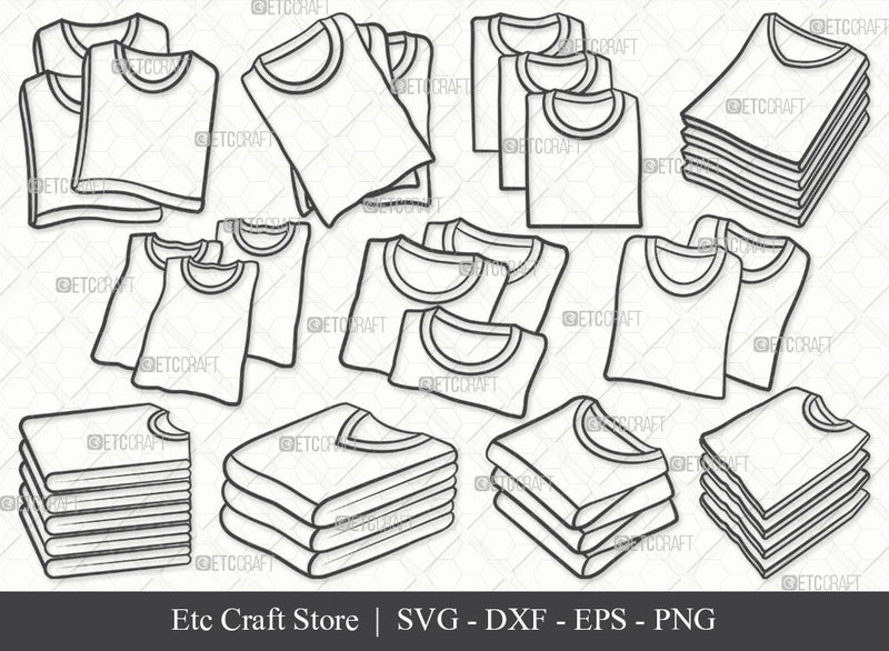Folded Tshirt SVG, Polo Tshirt Outline, Tshirt Icon Svg, Folded Clothes Svg, Man Dress Svg, Men Wear Svg, Fashion Svg, Polo Tshirt Bundle SVG ETC Craft 