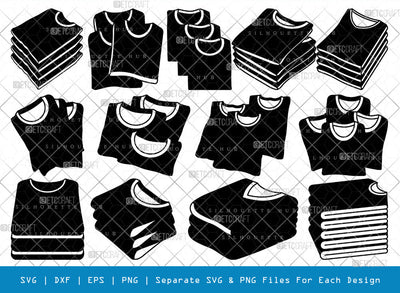 Folded Tshirt SVG, Polo Tshirt Silhouette, Tshirt Icon Svg, Folded Clothes Svg, Man Dress Svg, Men Wear Svg, Fashion Svg, Polo Tshirt Bundle SVG ETC Craft 