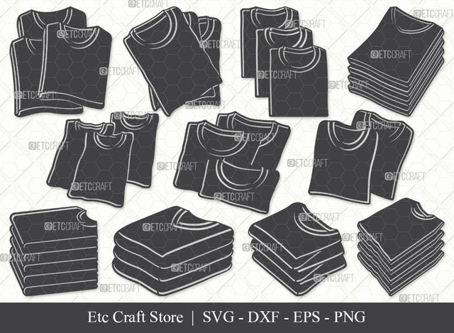 Folded Tshirt SVG, Polo Tshirt Silhouette, Tshirt Icon Svg, Folded Clothes Svg, Man Dress Svg, Men Wear Svg, Fashion Svg, Polo Tshirt Bundle SVG ETC Craft 